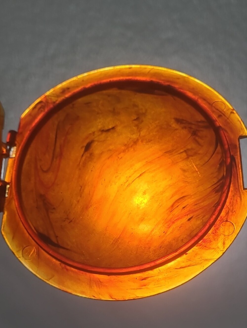 Vintage Faux Tortoiseshell Compact Case - Amber Brown